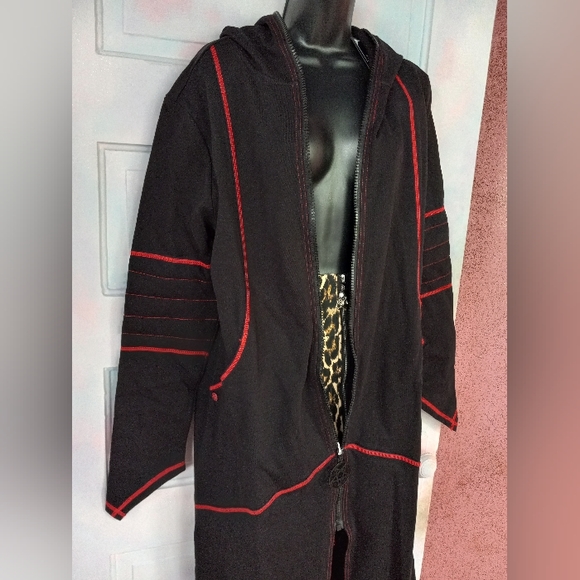 Killstar unisex occult robe hooded jacket duster w/red stitching goth- SOLD@host - Picture 8 of 13